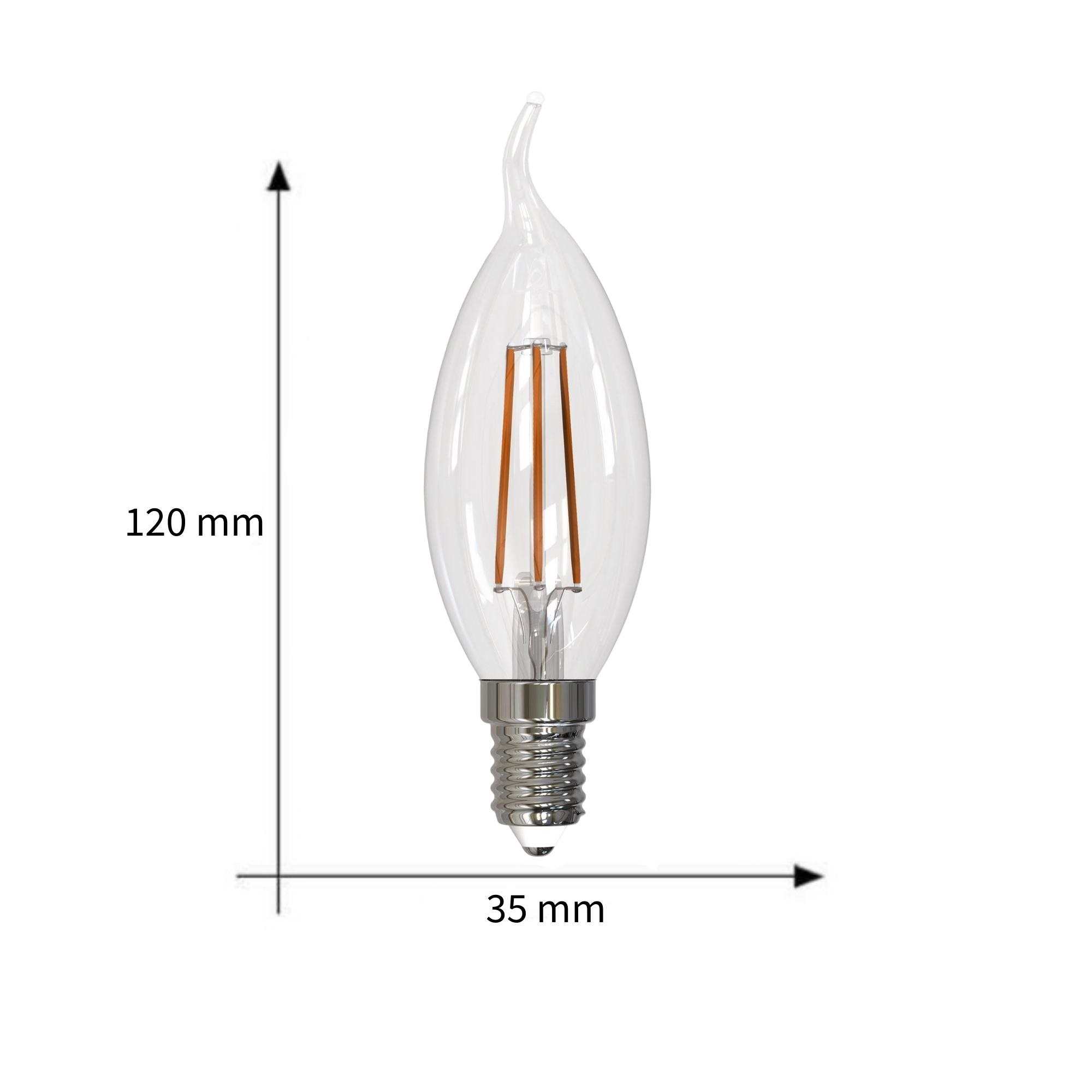 Лампа светодиодная диммируемая форма свеча на ветру UL-00005190 LED-CW35-9W/4000K/E14/CL/DIM GLA01TR