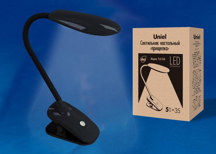 Настольная лампа Uniel  на прищепке TLD-546 Black/LED/350Lm/4500K