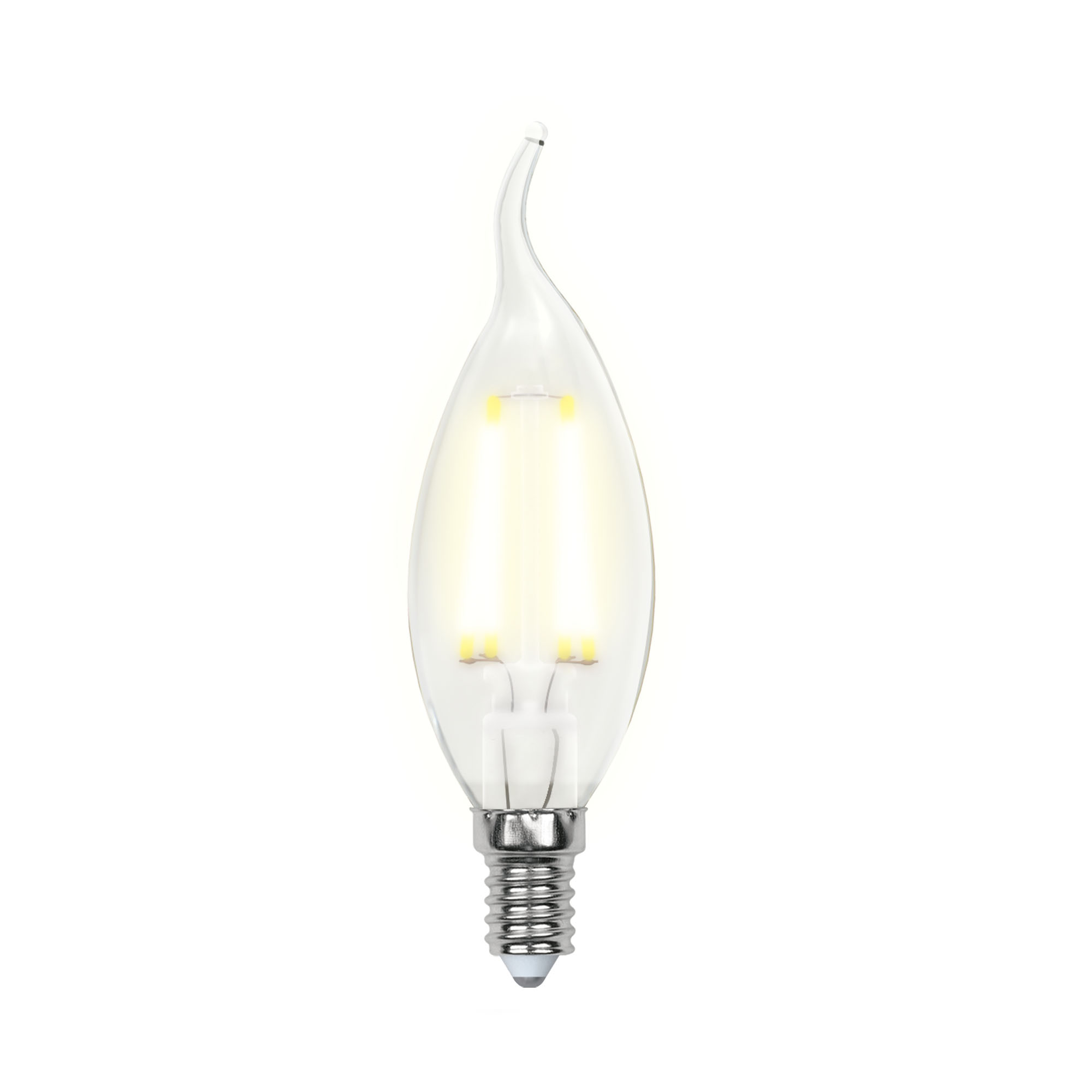 Лампа светодиодная диммируемая форма свеча на ветру UL-00002863 LED-CW35-5W/WW/E14/CL/DIM GLA01TR