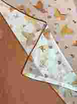 Комплект штор для кухни Хлоя 300*180 см терракот с вуаль-печатью персик КШ_Хлоя9145